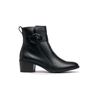 Paul Green Vanessa Block Heel Bootie Leather  black Ankle Boot sz 7.5